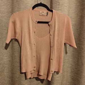 Tocca Silk Cami And Cardigan Set